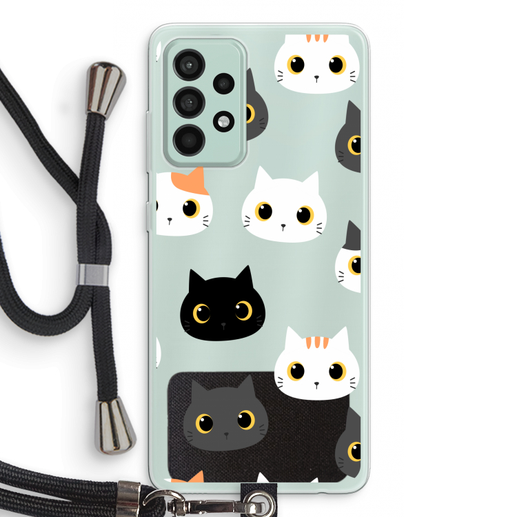 Katten: Samsung Galaxy A52s 5G Transparant Hoesje met koord