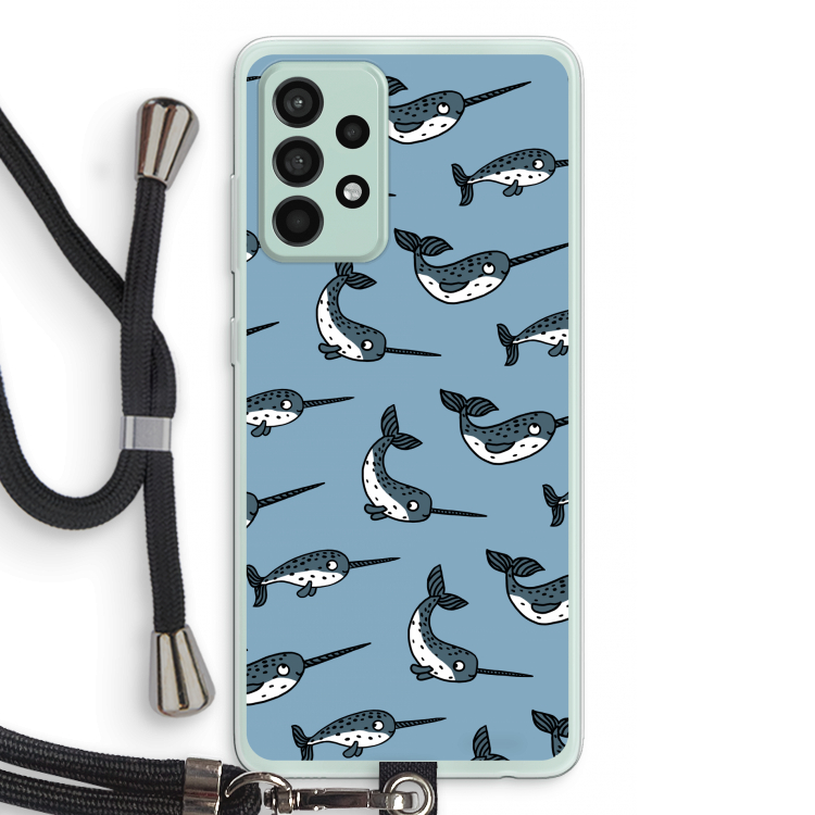 Narwhal: Samsung Galaxy A52s 5G Transparant Hoesje met koord