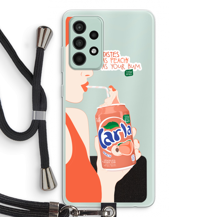Peach please!: Samsung Galaxy A52s 5G Transparant Hoesje met koord