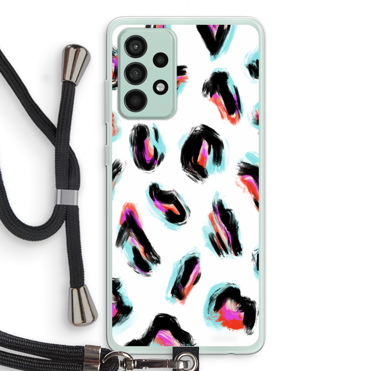 Cheetah color: Samsung Galaxy A52s 5G Transparant Hoesje met koord
