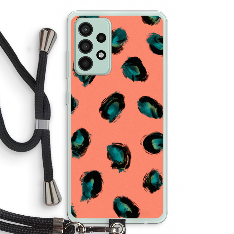Pink Cheetah: Samsung Galaxy A52s 5G Transparant Hoesje met koord