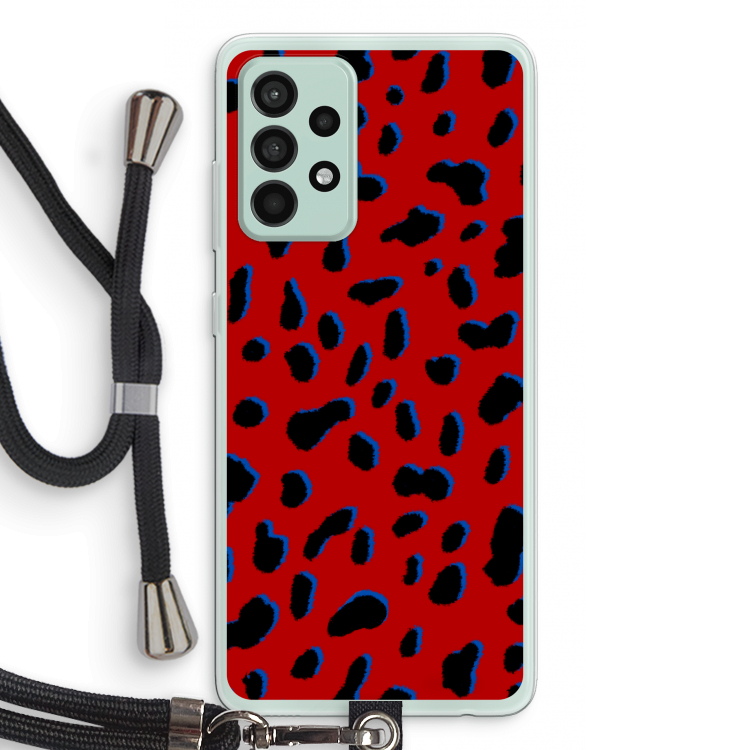Red Leopard: Samsung Galaxy A52s 5G Transparant Hoesje met koord