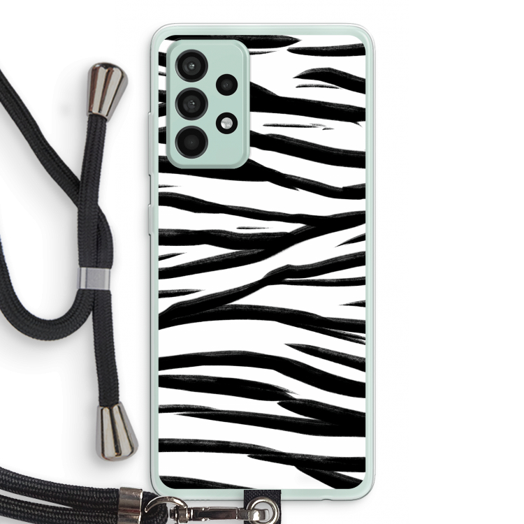 Zebra pattern: Samsung Galaxy A52s 5G Transparant Hoesje met koord