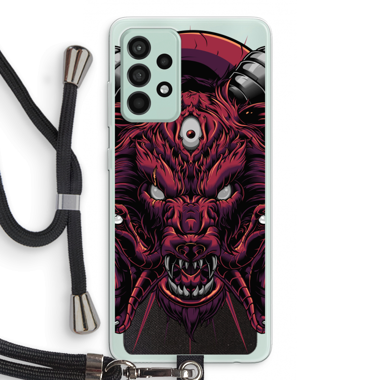 Hell Hound and Serpents: Samsung Galaxy A52s 5G Transparant Hoesje met koord