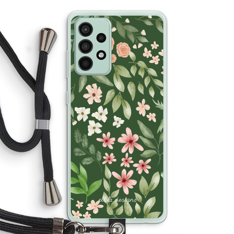 Botanical green sweet flower heaven: Samsung Galaxy A52s 5G Transparant Hoesje met koord