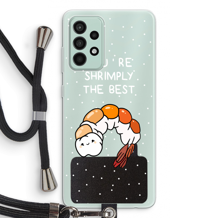 You're Shrimply The Best: Samsung Galaxy A52s 5G Transparant Hoesje met koord