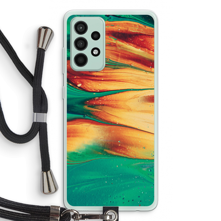 Green Inferno: Samsung Galaxy A52s 5G Transparant Hoesje met koord