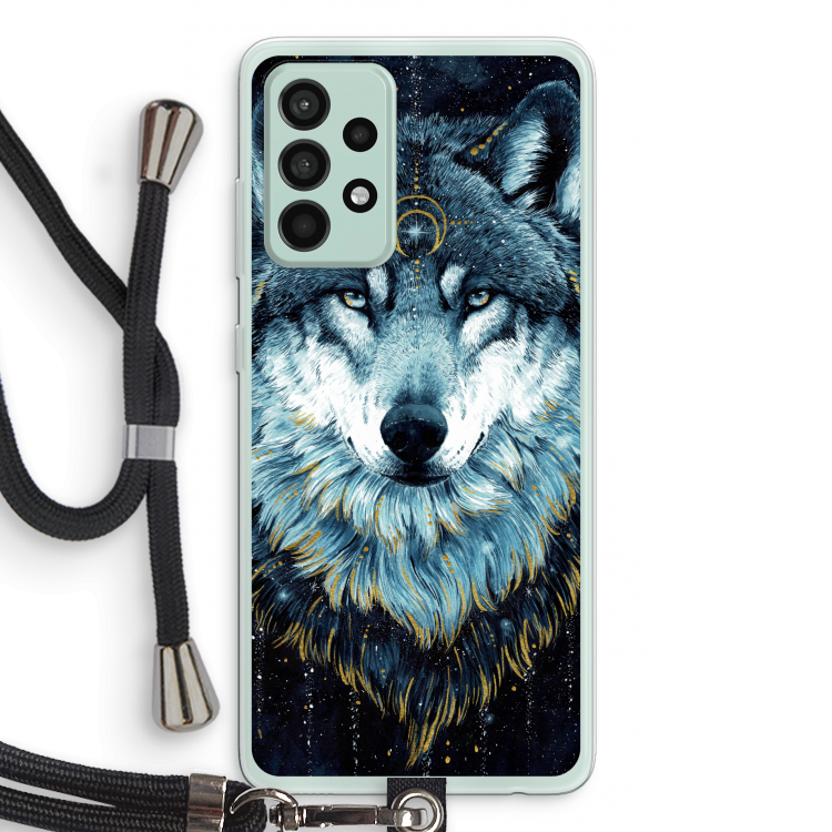 Darkness Wolf: Samsung Galaxy A52s 5G Transparant Hoesje met koord