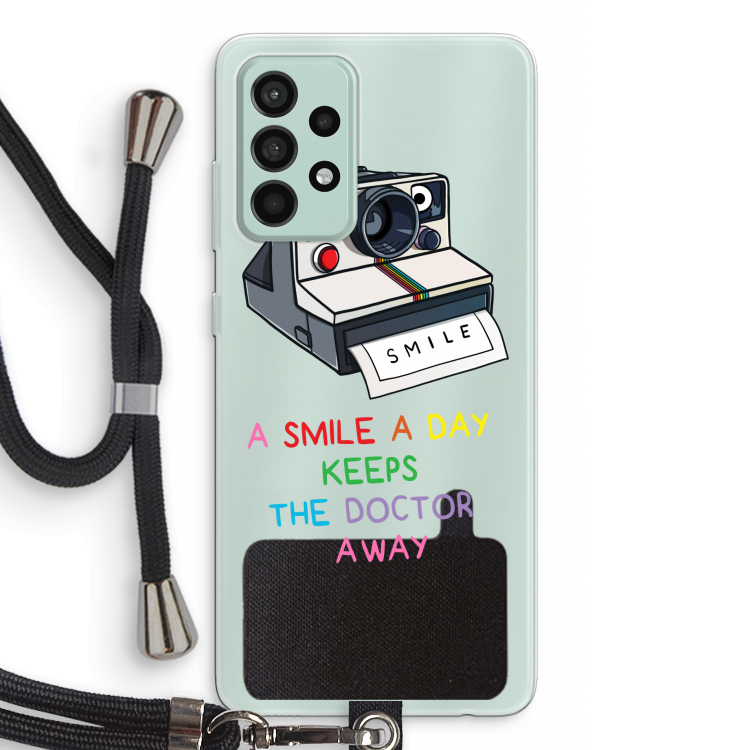 Smile: Samsung Galaxy A52s 5G Transparant Hoesje met koord
