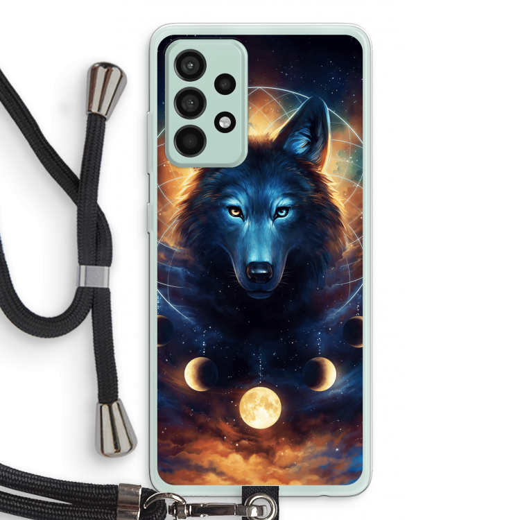 Wolf Dreamcatcher: Samsung Galaxy A52s 5G Transparant Hoesje met koord