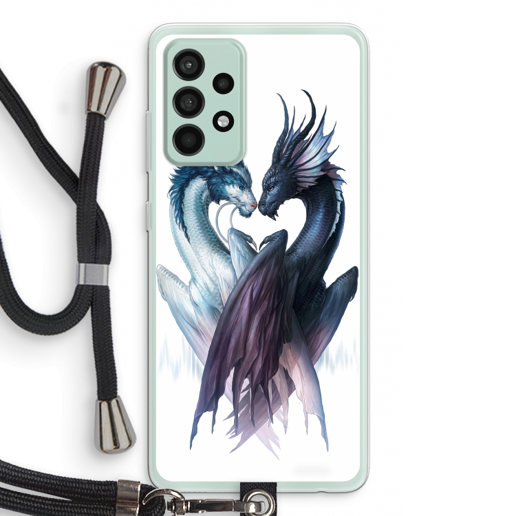 Yin Yang Dragons: Samsung Galaxy A52s 5G Transparant Hoesje met koord