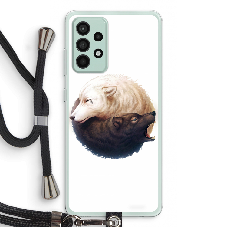 Yin Yang Wolves: Samsung Galaxy A52s 5G Transparant Hoesje met koord
