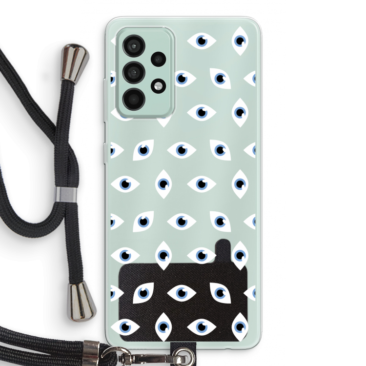 Eyes pattern: Samsung Galaxy A52s 5G Transparant Hoesje met koord