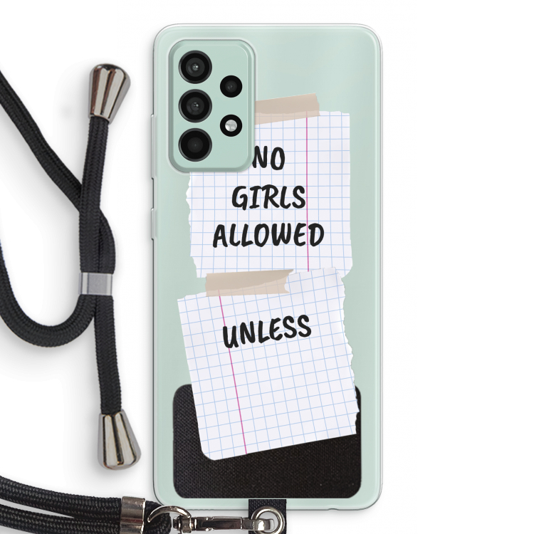 No Girls Allowed Unless: Samsung Galaxy A52s 5G Transparant Hoesje met koord