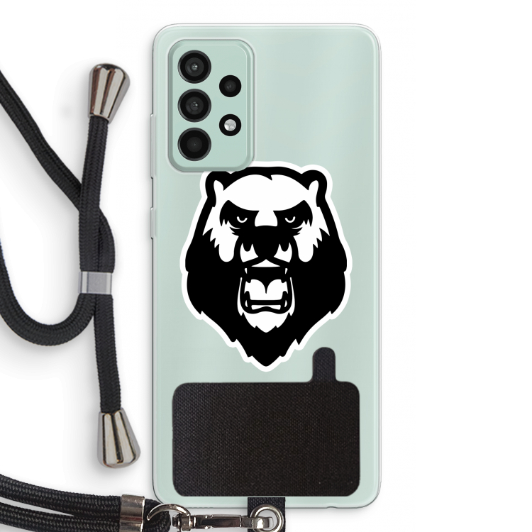 Angry Bear (white): Samsung Galaxy A52s 5G Transparant Hoesje met koord
