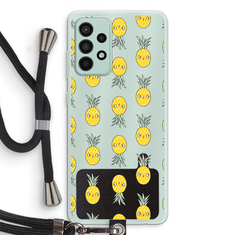 Ananas: Samsung Galaxy A52s 5G Transparant Hoesje met koord