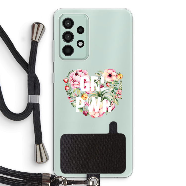 GRL PWR Flower: Samsung Galaxy A52s 5G Transparant Hoesje met koord