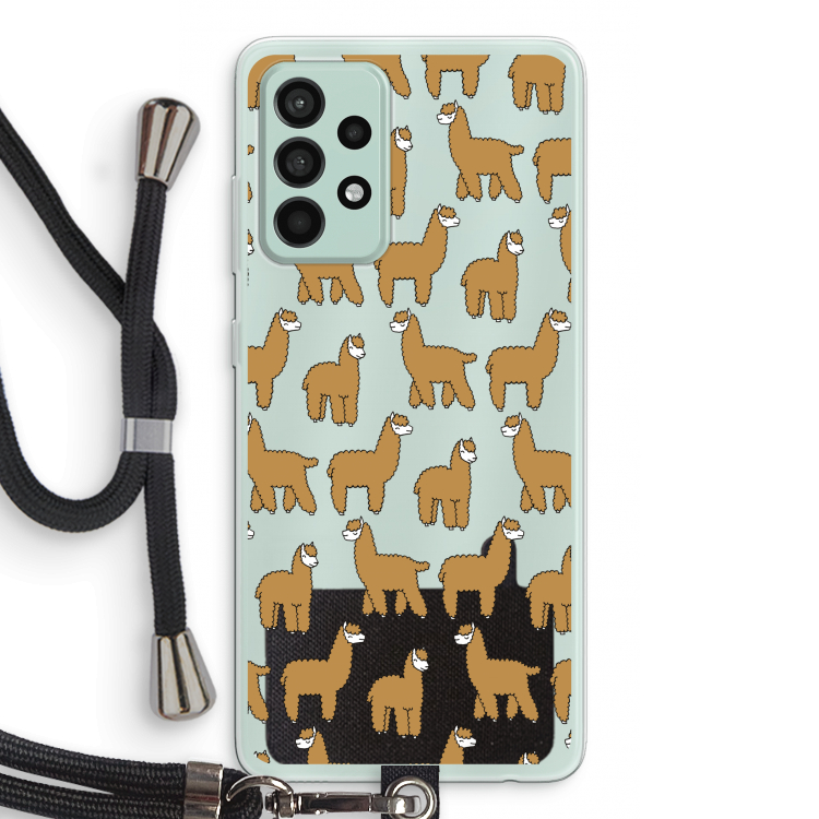 Alpacas: Samsung Galaxy A52s 5G Transparant Hoesje met koord