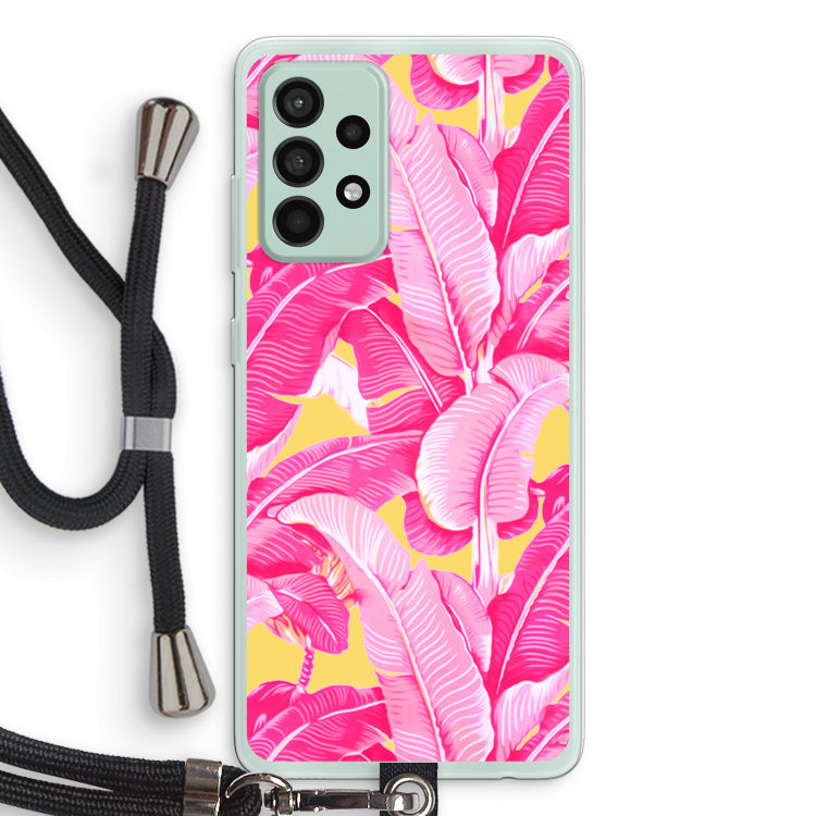 Pink Banana: Samsung Galaxy A52s 5G Transparant Hoesje met koord
