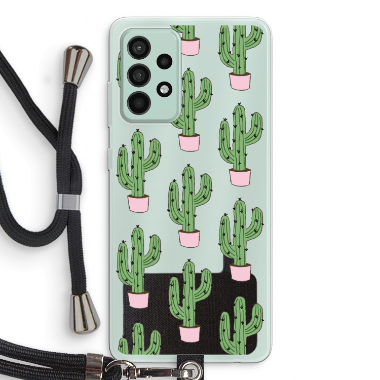 Cactus Lover: Samsung Galaxy A52s 5G Transparant Hoesje met koord