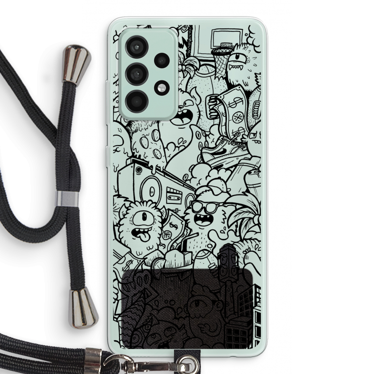 Vexx Black City : Samsung Galaxy A52s 5G Transparant Hoesje met koord