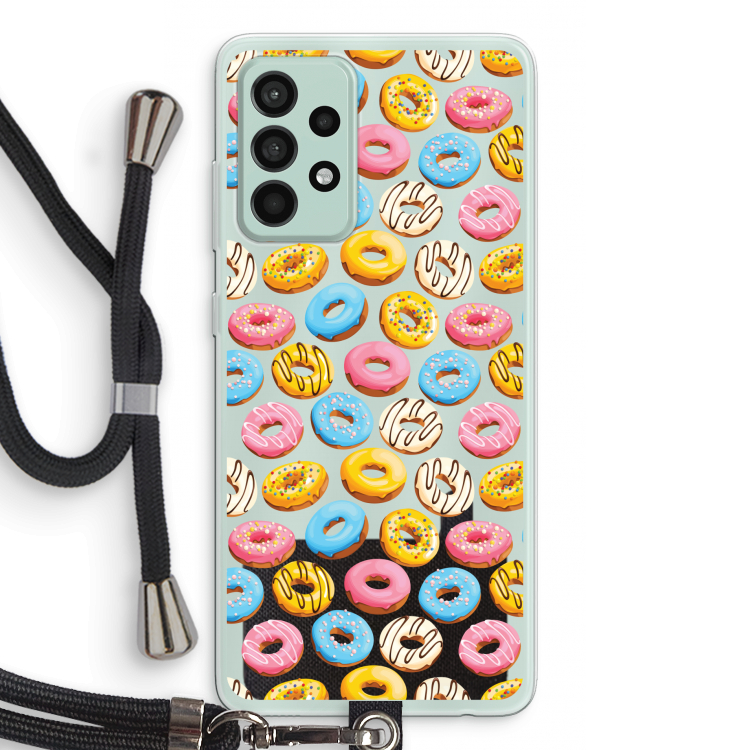Pink donuts: Samsung Galaxy A52s 5G Transparant Hoesje met koord