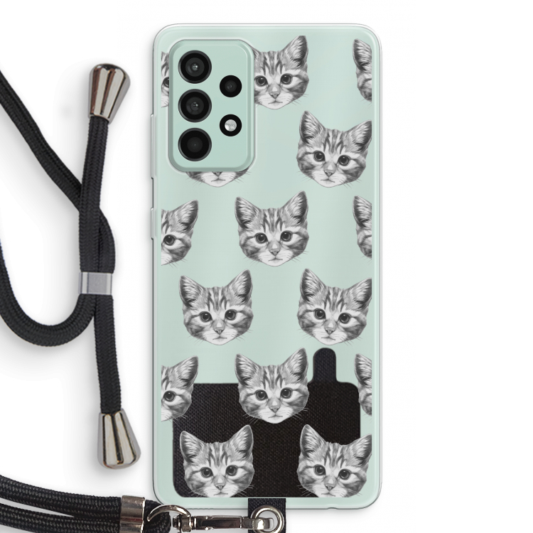 Kitten: Samsung Galaxy A52s 5G Transparant Hoesje met koord