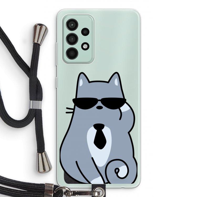 Cool cat: Samsung Galaxy A52s 5G Transparant Hoesje met koord