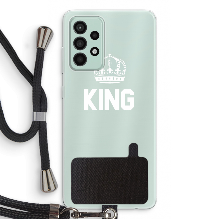 King zwart: Samsung Galaxy A52s 5G Transparant Hoesje met koord