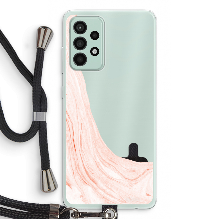 Peach bath: Samsung Galaxy A52s 5G Transparant Hoesje met koord