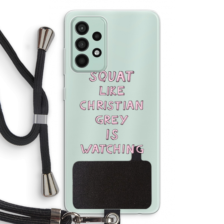 Christian Grey: Samsung Galaxy A52s 5G Transparant Hoesje met koord
