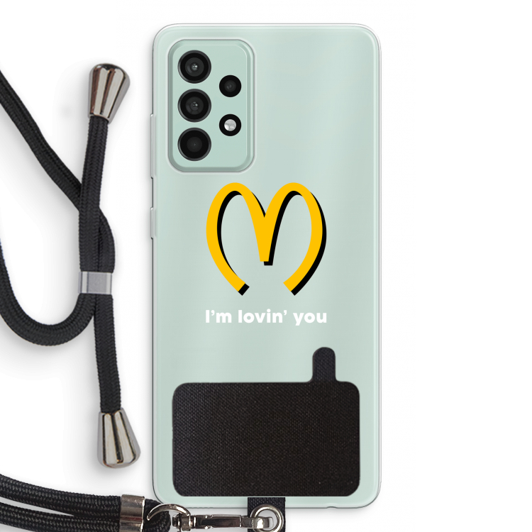 I'm lovin' you: Samsung Galaxy A52s 5G Transparant Hoesje met koord