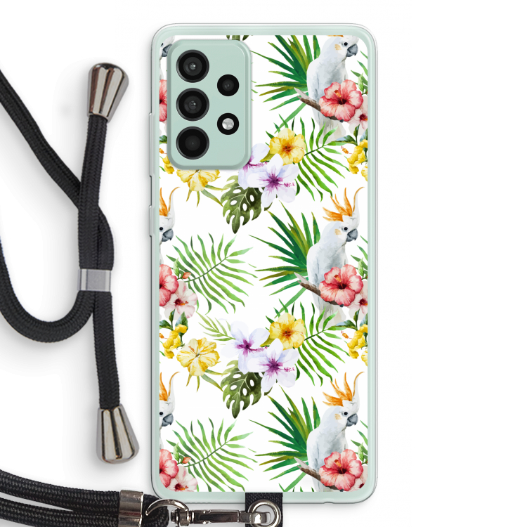 Gele kuif: Samsung Galaxy A52s 5G Transparant Hoesje met koord