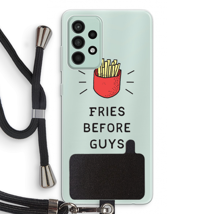 Fries before guys: Samsung Galaxy A52s 5G Transparant Hoesje met koord