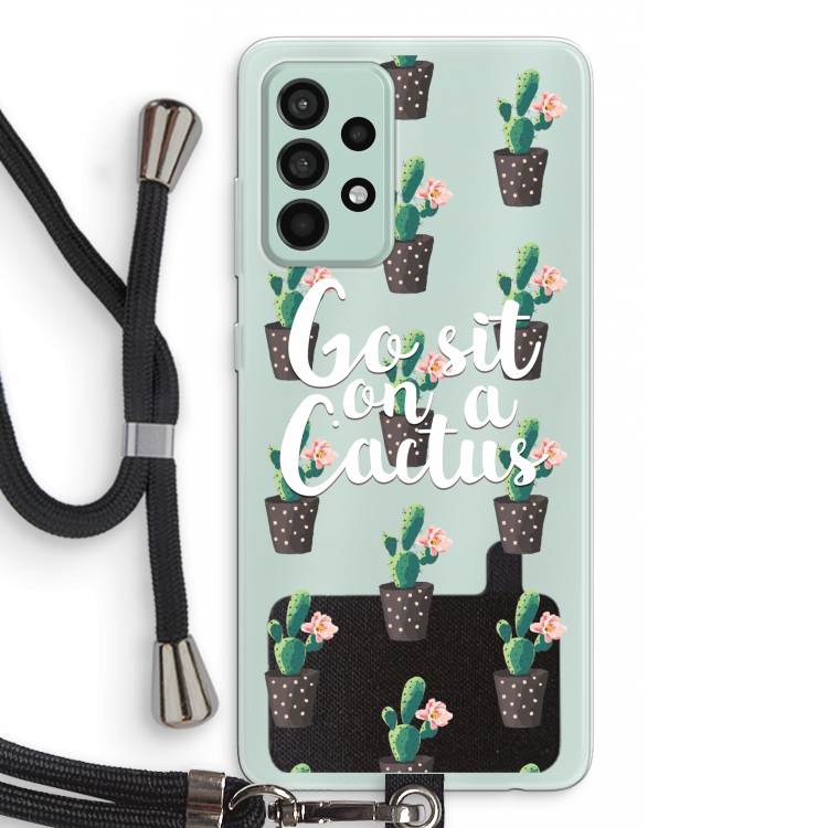Cactus quote: Samsung Galaxy A52s 5G Transparant Hoesje met koord