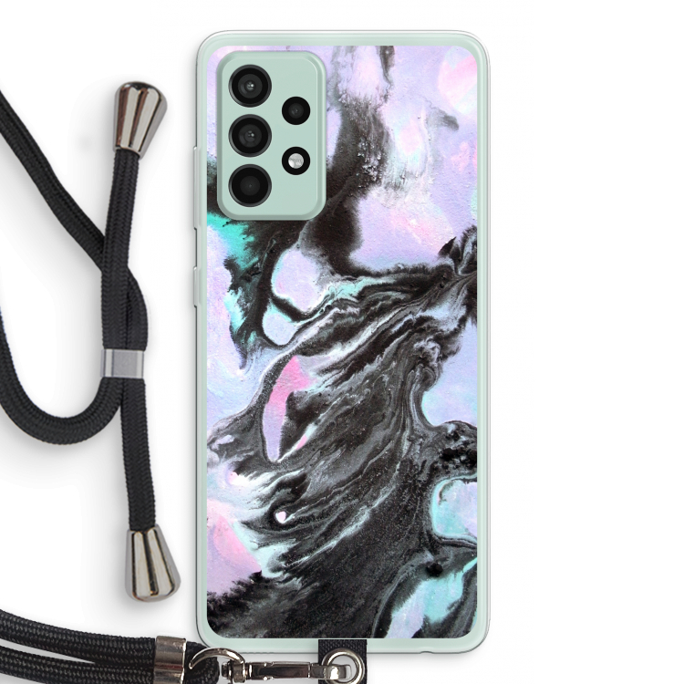 Pastel zwart: Samsung Galaxy A52s 5G Transparant Hoesje met koord