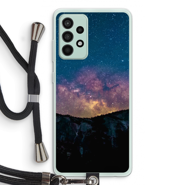 Travel to space: Samsung Galaxy A52s 5G Transparant Hoesje met koord