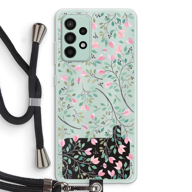 Sierlijke bloemen: Samsung Galaxy A52s 5G Transparant Hoesje met koord