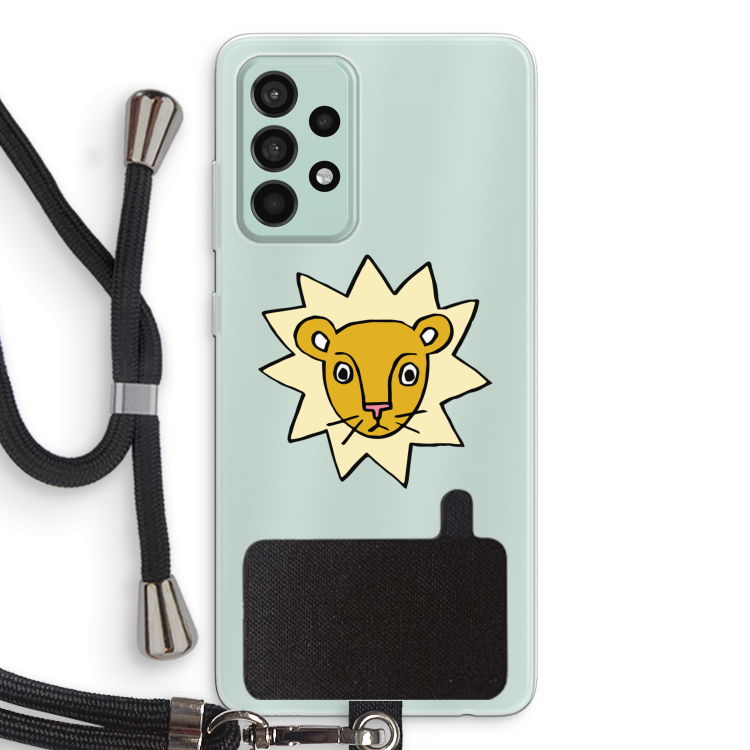 Kleine leeuw: Samsung Galaxy A52s 5G Transparant Hoesje met koord