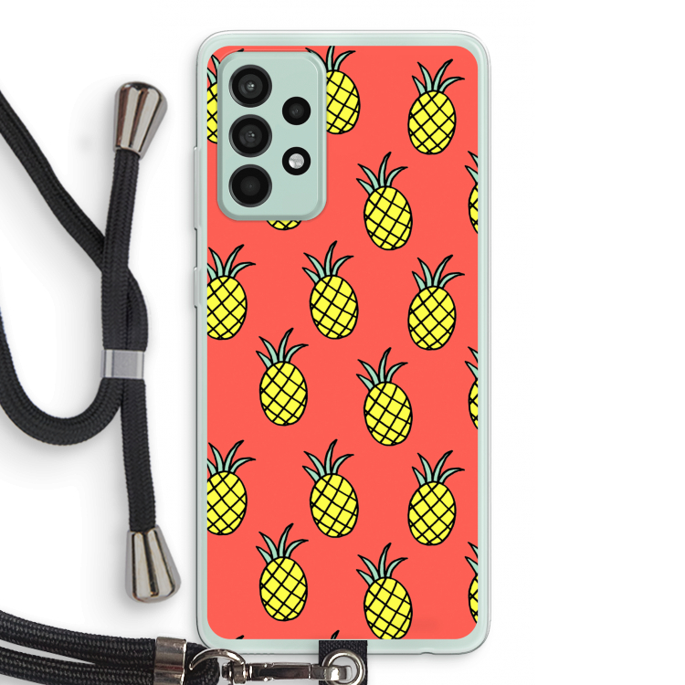 Ananas: Samsung Galaxy A52s 5G Transparant Hoesje met koord
