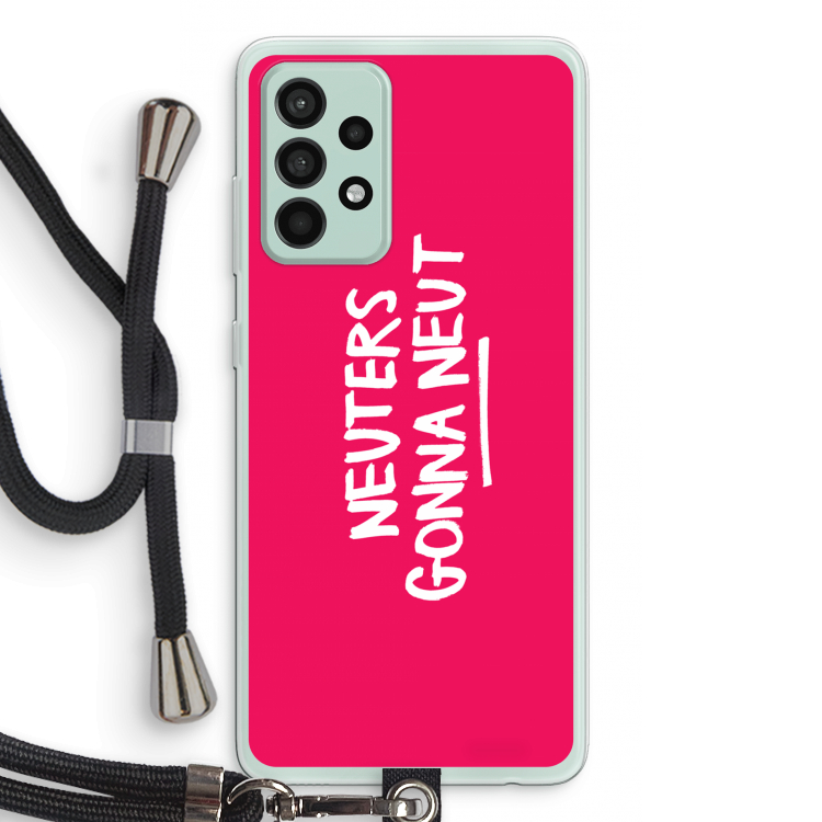 Neuters (roze): Samsung Galaxy A52s 5G Transparant Hoesje met koord