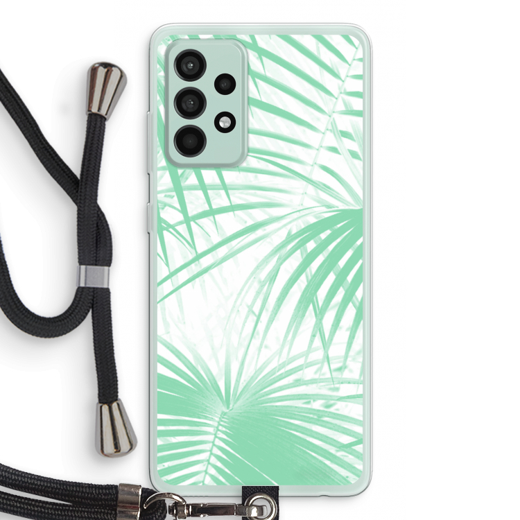 Palmbladeren: Samsung Galaxy A52s 5G Transparant Hoesje met koord