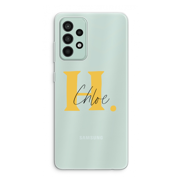 Amber Script: Samsung Galaxy A52s 5G Transparant Hoesje