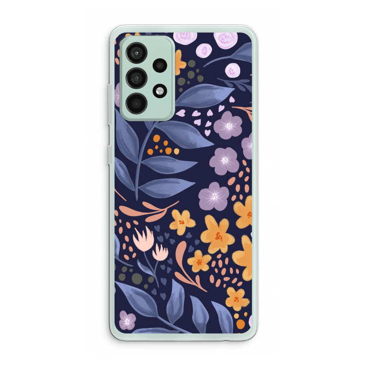 Flowers with blue leaves: Samsung Galaxy A52s 5G Transparant Hoesje