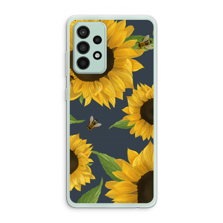 Sunflower and bees: Samsung Galaxy A52s 5G Transparant Hoesje