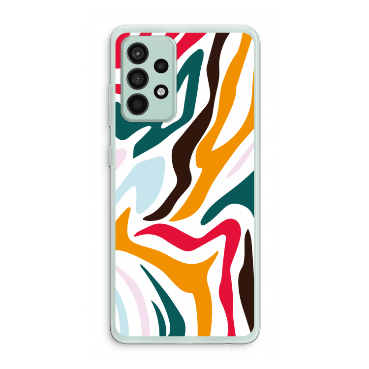 Colored Zebra: Samsung Galaxy A52s 5G Transparant Hoesje