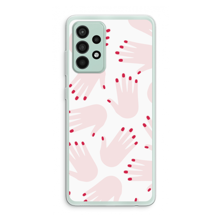 Hands pink: Samsung Galaxy A52s 5G Transparant Hoesje