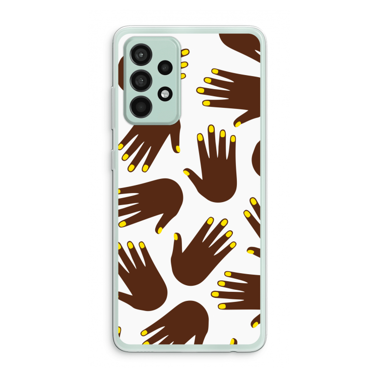 Hands dark: Samsung Galaxy A52s 5G Transparant Hoesje