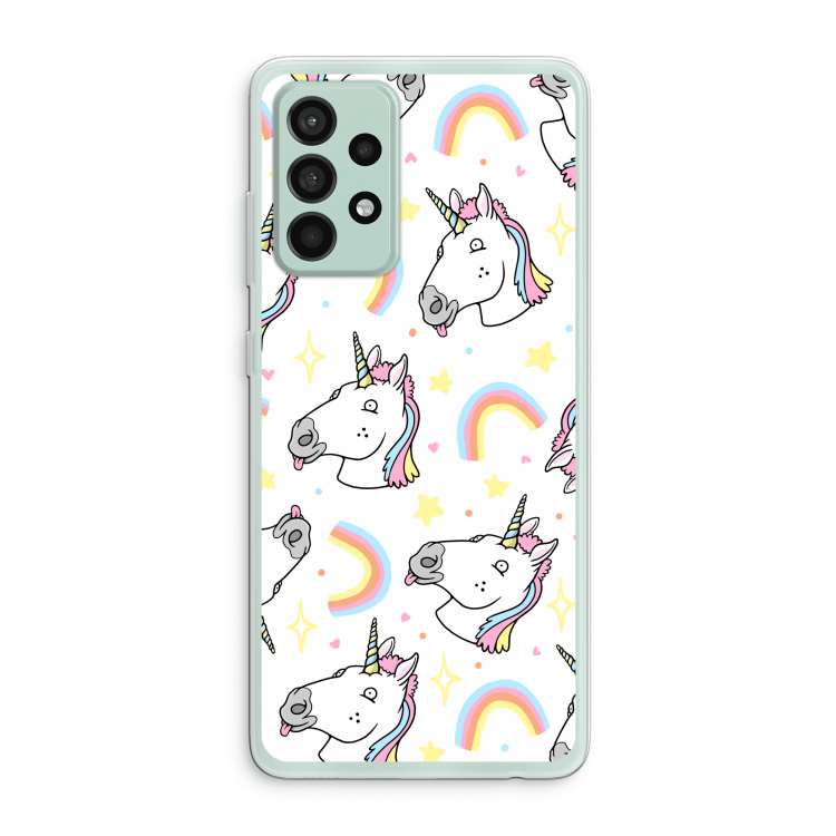 Rainbow Unicorn: Samsung Galaxy A52s 5G Transparant Hoesje