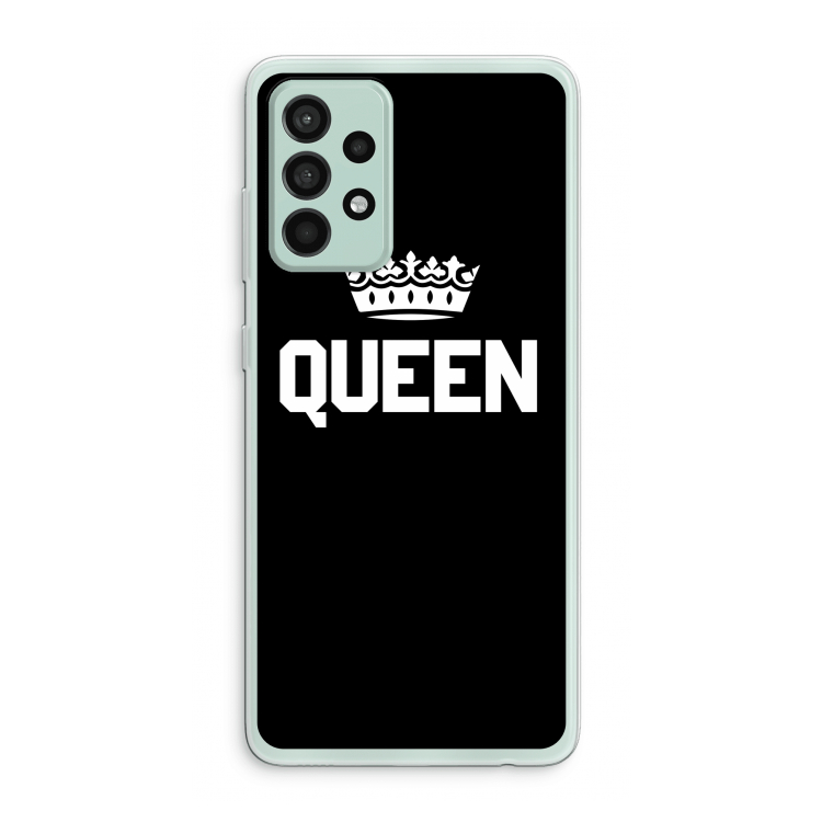 Queen zwart: Samsung Galaxy A52s 5G Transparant Hoesje